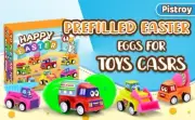 40PCS Prefilled Easter Eggs with Pull-Back Toy Cars, Easter Eggs with Toys Insid