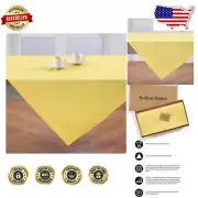 100% Pure Linen 52x52 Table Cloth in Sunshine Yellow - Perfect for Celebrations