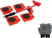 Furniture Mover Tool Set,Moving Tool with Wheels,Furniture Slides Kit,Move Up to 150 Kg,Non Slip Gloves,for Heavy Furniture,Refrigerator,Sofa,Cabinet