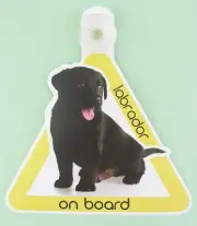 On Board Dog Car Sign Labrador on Board Black Pup Suction Cap provided