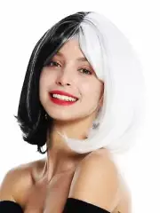 Wig Ladies Cosplay Short Bob Long Bob Fringe Voluminous Smooth Half Black White