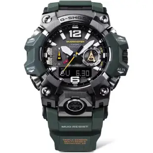 【CASIO 卡西歐】G-SHOCK Master of G系列 征服極端強悍機能 藍芽太陽能電力錶 黑綠 GWG-B1000-3A_52.1mm