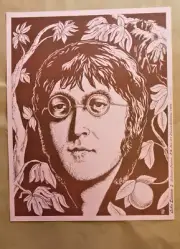 John Lennon Art Print Poster 1974 Rare One For Lennon and Beatles Collectors