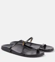 [The Row] The Row Hugh leather slides AU 10 black