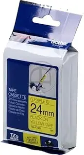 Brother TZe-FX651 Labelling Tape Cassette, Black on Yellow, 24mm (W) x 8M (L), Flexible ID, Brother Genuine Supplies