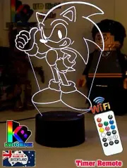 SONIC THE HEDGEHOG Personalised 3D LED Night Light Colour Changing Lamp
