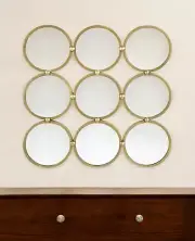 27" Gold Square Iron Framed Accent Mirror