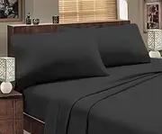 Ramesses Egyptian Flannelette Sheet Set, Single, Charcoal