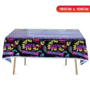 Back to the 90's Theme Plastic Tablecloth Table Cover 180cm x 108cm - Kids Birthday Party Tableware
