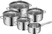 [WMF] Astoria 780556040 Pan Set 5-Piece, High Saucepans with Lid (16/20/24), Low Saucepan with Lid (20 cm), Saucepan (16 cm)