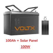 VoltX 100Ah 12V Lithium Battery + Solar Panel 100W Flexible