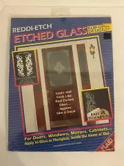 REDDI-ETCH ETCHED GLASS RUB ON DESINGS CONTAINS 2 FROSTED WHITE DESIGNS 3 12 10