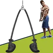 DASKING Ergonomic Triceps Pull Down Rope with Non-Slip Natural Rubber Grip, Pulley System LAT Pulldown Cable Machine Attachment Home Gym Traction Rope for Triceps Pull Downs Crunches