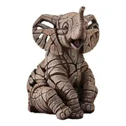 Edge Sculpture - Elephant Calf Figure Small - Stone Resin - Garden & Home Decor
