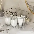 Shower Caddy Basket Organizer Bin Storage Tote with Lid Stackable for Cleaning