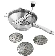 Rotary Food Mill - Stainless Steel Food Mill | Ergonomic Food Mill 3 Milling Discs Food Grinder | Rotary Kitchen Grinder with Handle, Hand Food Chopper for Applesauce & Potatoes