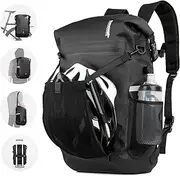 HUNTVP Bike Pannier Bag Backpack Multifunctional Bicycle Bag Cycling Bicycle Rear Seat Trunk Pack Bag Bike Saddle Bag Backseat Pack Bag with Helmet Cover (Black)