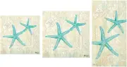 DHE Boston International Laguna Shells 3 Pack Paper Napkins Bundle, Guest Towel