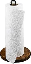 Wood Paper Towel Holder Countertop,Roll Stand Organizer - Farmhouse Paper Towel Roll Stand Holder Countertop with Anti-Slip Base for Counter
