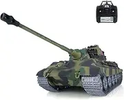 wheelfun Henglong 1/16 7.0 Customized King Tiger RC Tank 3888A Metal Wheels Barrel Recoil 360 Degree Turret Rotation Infrared Combating Hobby Grade Model