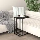 Computer Side Table Laptop Desk Sofa End Tables Stable Tabletop Black Marble
