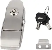 Respicefinem Stainless Steel Spring Toggle Latch with Two Keys 304 Stainless Steel Hasp Clamp for Cabinets Toolboxes Small Doors Vibration Proof Locking Tool