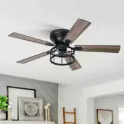 Sky Hog Hugger 52 in. Indoor Black Ceiling Fan with Light Kit and Remote Control
