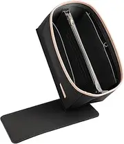 Doxo Purse Organizer Insert & Base Shaper 2pc Set, Felt Handbag Bag Fit LV Speedy Neverfull (L-Black)