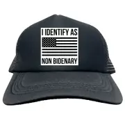 I IDENFIFY AS NON BIDENARY BIDEN Trucker Cap Foam Baseball Cap Hat Mesh HF0089