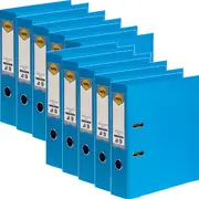 Marbig Linen Lever Arch File Folder PE A4 75mm (Sky Blue) [Box 10]