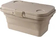 Folding Picnic Basket Leakproof Container Portable Table Carrier Insulated Lid Lightweight Outdoor Tote Thermal Storage Travel Food Handle Camping Multiuse Durable Compact Organizer