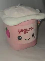 Foodies Baby Safe Plush Strawberry Yogurt Cup Soft Toy by Ebba With Sensory