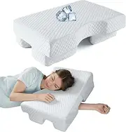 PYURIFAI Side Sleeper Pillow with Arm Hole, Memory Foam Pillow Provides Support & Reduces Arm Pressure, Adjustable Cuddle Pillow for All Positions, Cuff Pain Relief, White