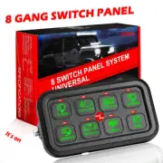 8 Gang Switch Panel 1440W ON-OFF LED Light Bar Relay Control System Car Boat 12V