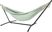 10ft Black Universal Steel Hammock Stand & Authentic Double Clasico Hammock - Matte Black Stand Alone Hammock Stand Combo - Steel Hammock Frame and Hammock with Carry Bags (Eucalyptus)