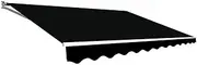 Outdoor Folding Arm Awning Retractable Sunshade Canopy Black 5.0m x 3.0m