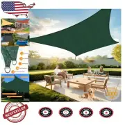 Elegant 12'x16' Dark Green Shade Sail with Reinforced Edges for Patios & Decks