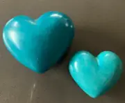 Heart Shape Stone Rock Smooth Blue Heavy Large Homeware Decor Home Garden Pebble