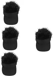 [HONMEET] 4pcs Men's Women's Peaked Baseball Hat Wig Hat for Hiking Beach Travel