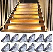 VOLISUN Solar Step Lights Outdoor Waterproof, LED Outdoor Stair Lights, Solar Step Light for Outside, Solar Deck Lights Outdoor Decor for Stair,Front Porch and Patio(Brown,12 Pack)