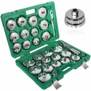 31pc Oil Filter Wrench Socket Cup Type Cap Removal Tool Kit with Case 1/2" Drive