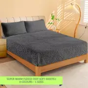 Soft Sherpa Fleece Fitted Sheet Combo Set by Ramesses | Warm Winter Bedding