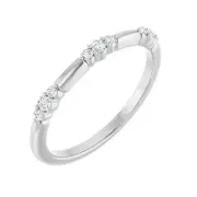 14k White Gold 1/8Ct Lab Grown Diamond Stackable Ring for Women Size 7