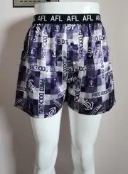Fremantle Dockers AFL Mens Check Printed Satin Boxer Shorts Size XL New