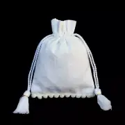 500 PCS Designer Drawstring Jewelry Pouch White Cotton Small Favor Bags Coin Bag