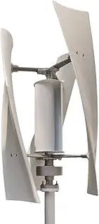 Vertical Wind Turbine, Low Speed Three-Phase AC Magnetic Levitation Wind Energy Generator, Noiseless Wind Generator, 100-300W 12/24V, Suitable for Family Camping (White/Color),B300w 12v