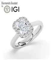 Radiant Solitaire Labgrown Diamond Engagement Ring Platinum 2.25 Ct