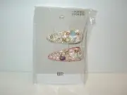 Barrette Set Rhinestones Faux Pearls Multi Pink, White, Gold Nordstrom BP NEW