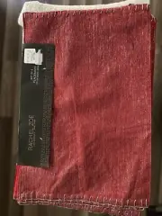 Rachel Zoe Set Of 6 Placemats Red & Silver Color Brand New
