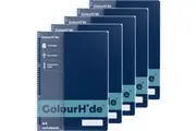 5 Pack Colourhide Notebook 120 Page A4 Navy Dark Blue